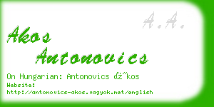 akos antonovics business card